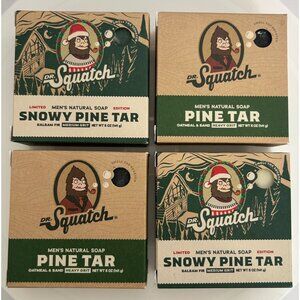 4 Bars Dr. Squatch Men's Natural Soap Snowy Pine Tar & Pine Tar New in Boxes